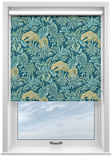 Leopard, Teal - Roller Blind